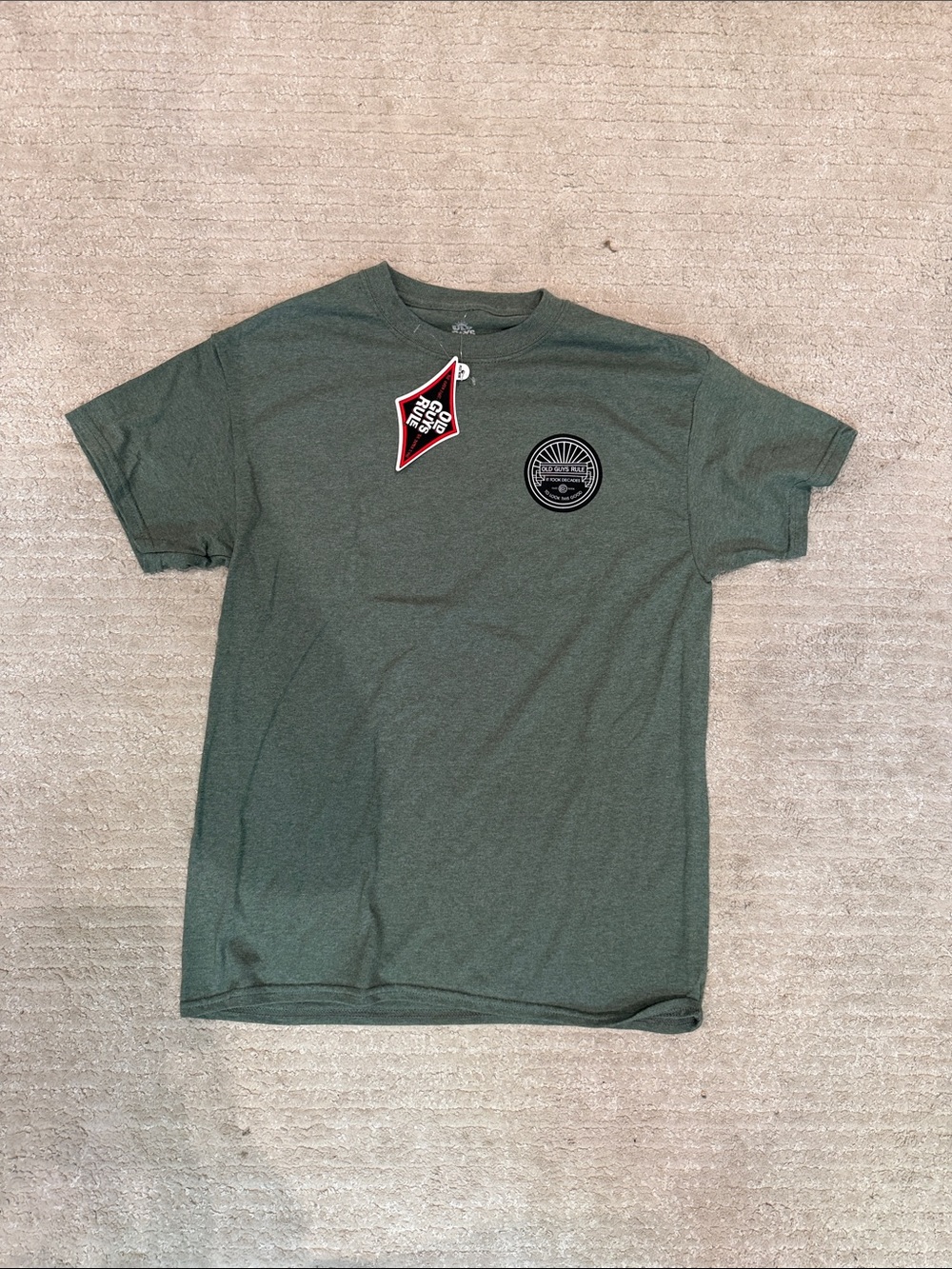 Men's Olive Green Logo Crewneck T-Shirt